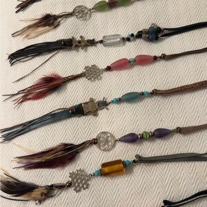 Boho Feather Pendant Necklace Collection - Multicolor